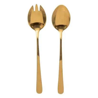Juego de 2 cubiertos para ensalada "Gold" - atmosphera.com