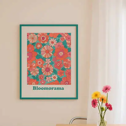 Lámina enmarcada "Bloomorama" 70x50 cm - Atmosphera