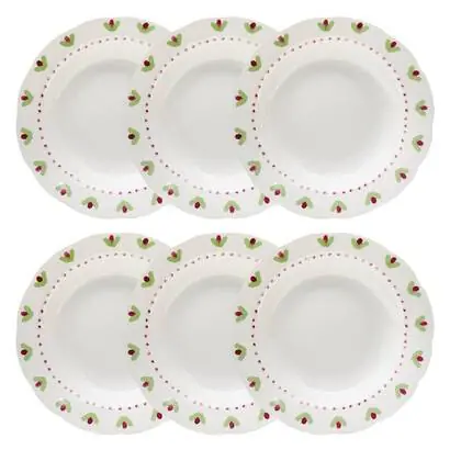 Juego de 6 platos hondos "Fleur De Rose" - SECRET DE GOURMET