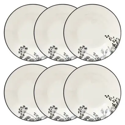 Lote de 6 platos hondos "White Floral" - atmosphera.com