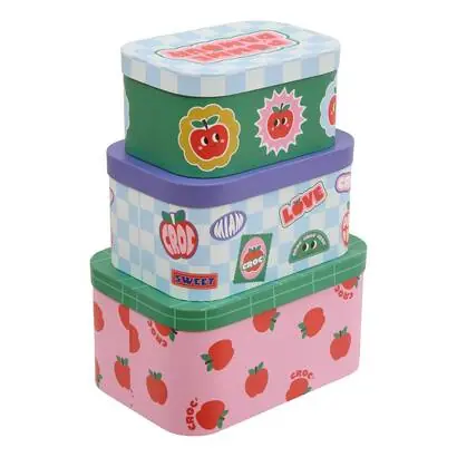 Lote de 3 cajas de almacenamiento "Manzana de caramelo" - Atmosphera