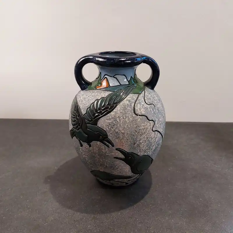 Jarrón de cerámica esmaltada Amphora - Cerámica y Cristal