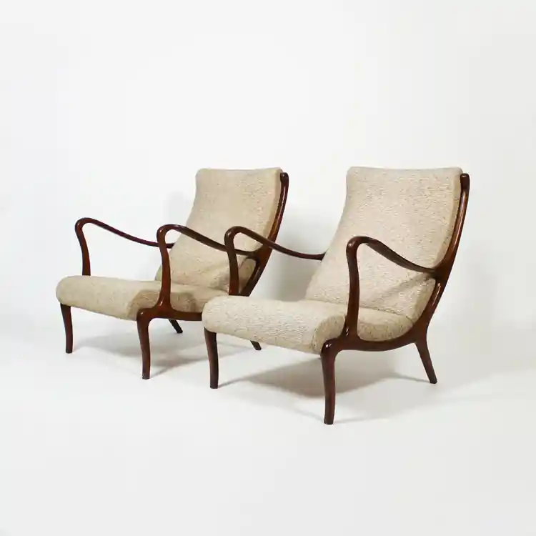 Pareja de sillones de Ezio Longhi. Italia, 60s