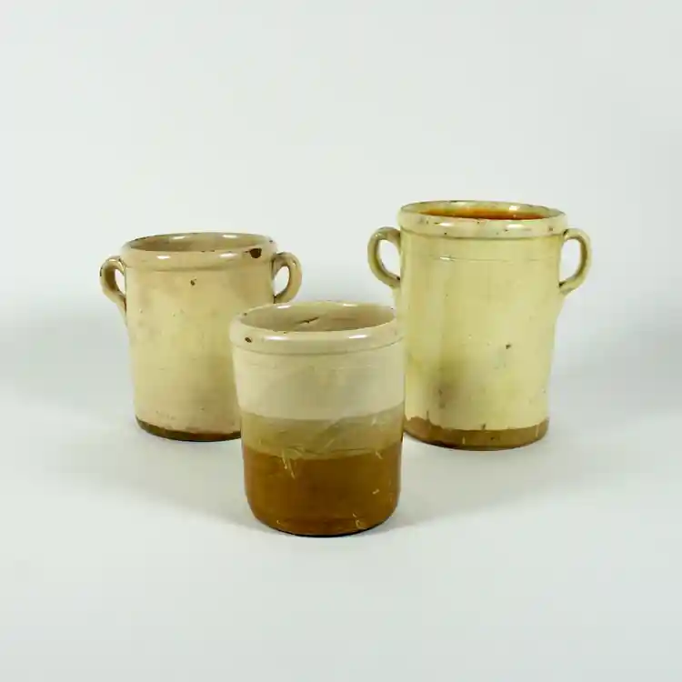 Conjunto de tres vasijas italianas. - Cerámica y Cristal