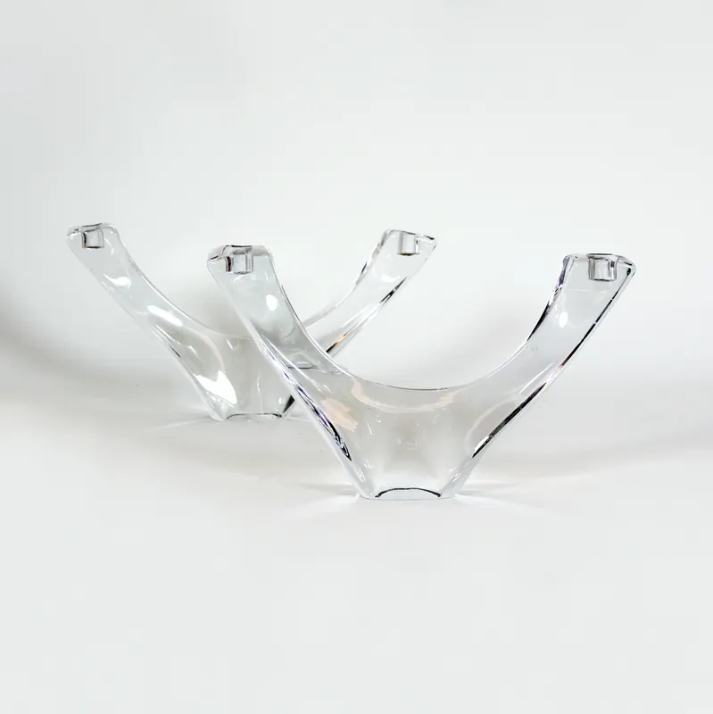 Pareja de candelabros de cristal Daum. - Cerámica y Cristal