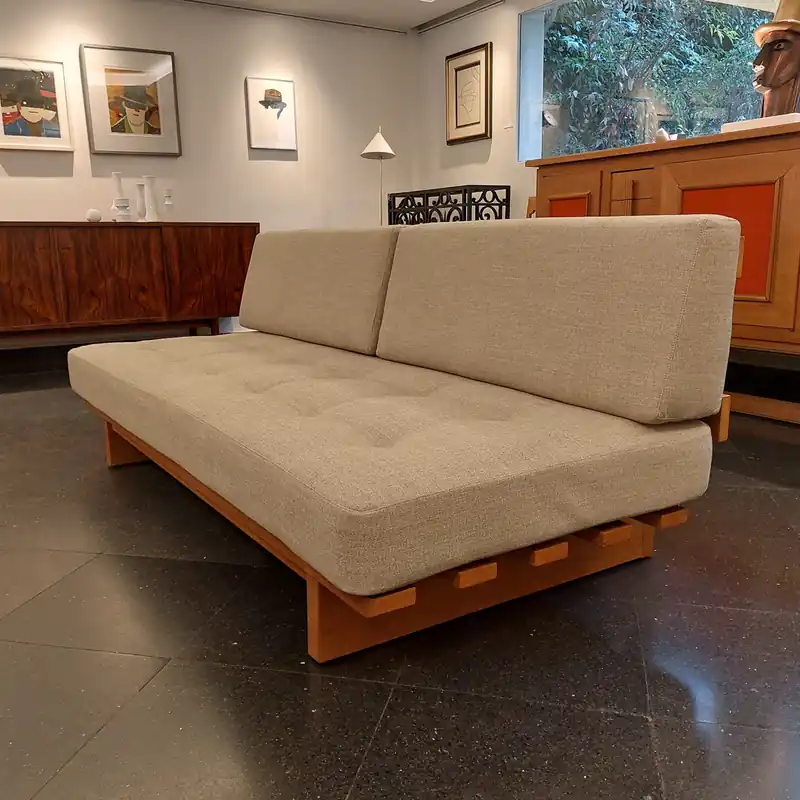 Sofá de roble diseño sueco años 50 - Sillones