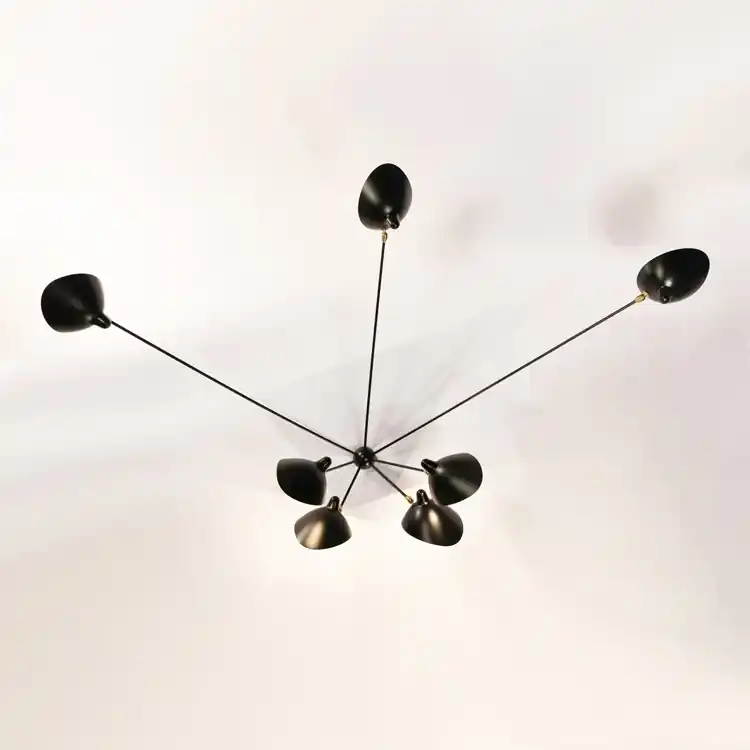 Aplique «Araña» de siete brazos fijos - Serge Mouille