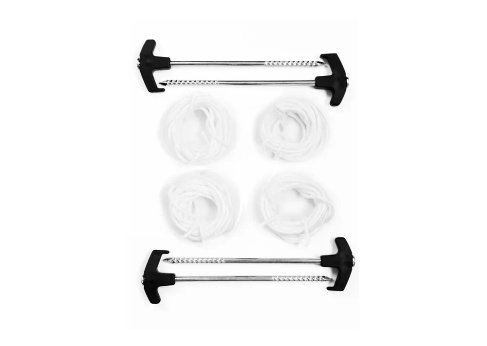 Pack 4 Piquetas con Cuerdas para Vientos - Complementos Carpas Plegables