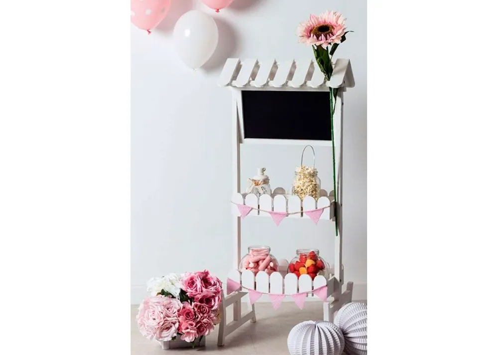 Carrito Candy Bar Madera Envejecida Lollipop - Muebles