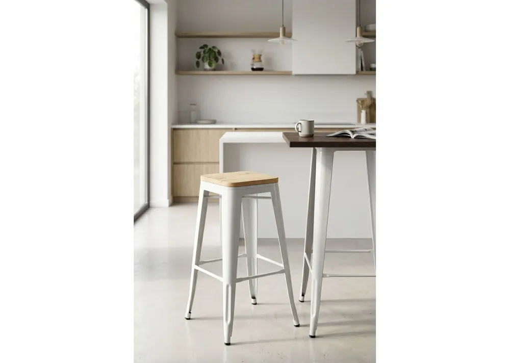 Taburete Torix Alto Madera Natural - Taburetes