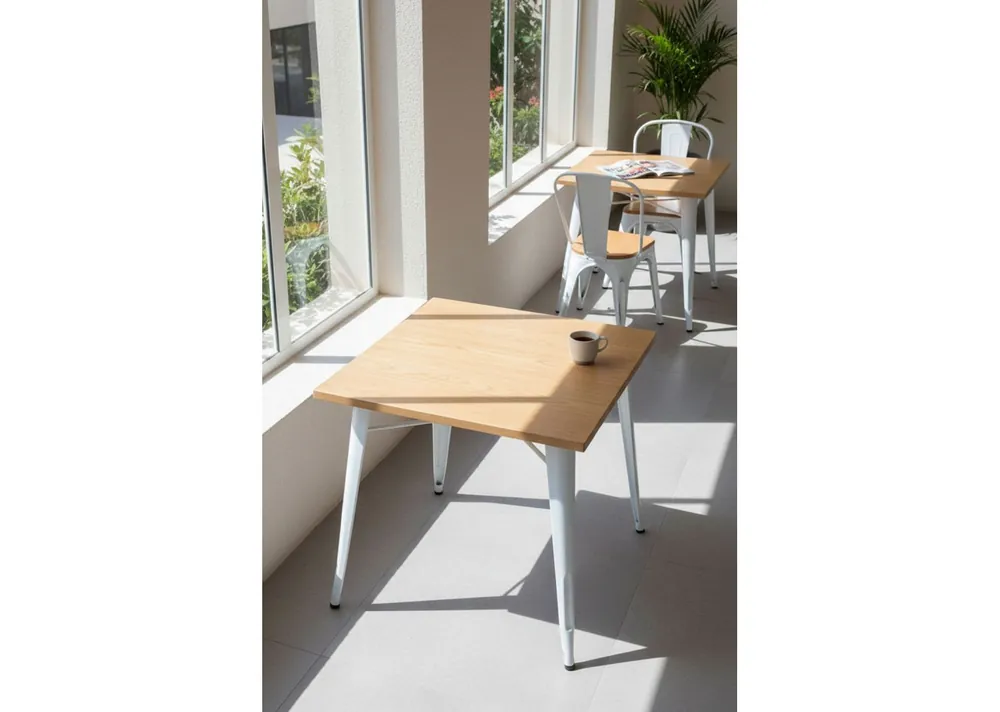 Mesa Torix Cuadrada Madera Natural 80 cm - Mesas