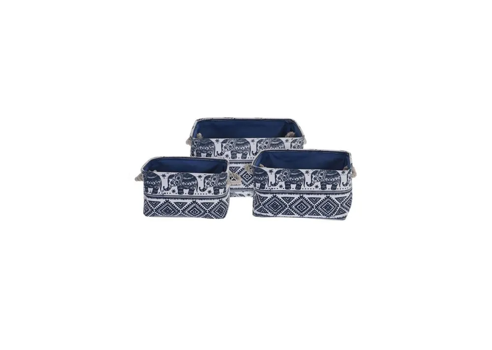 Set 3 Cestas Saski Tela Azules - Decoración