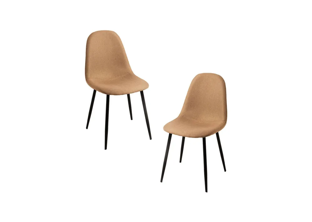 Pack 2 Sillas Black Teok Tela - Packs Sillas Comedor