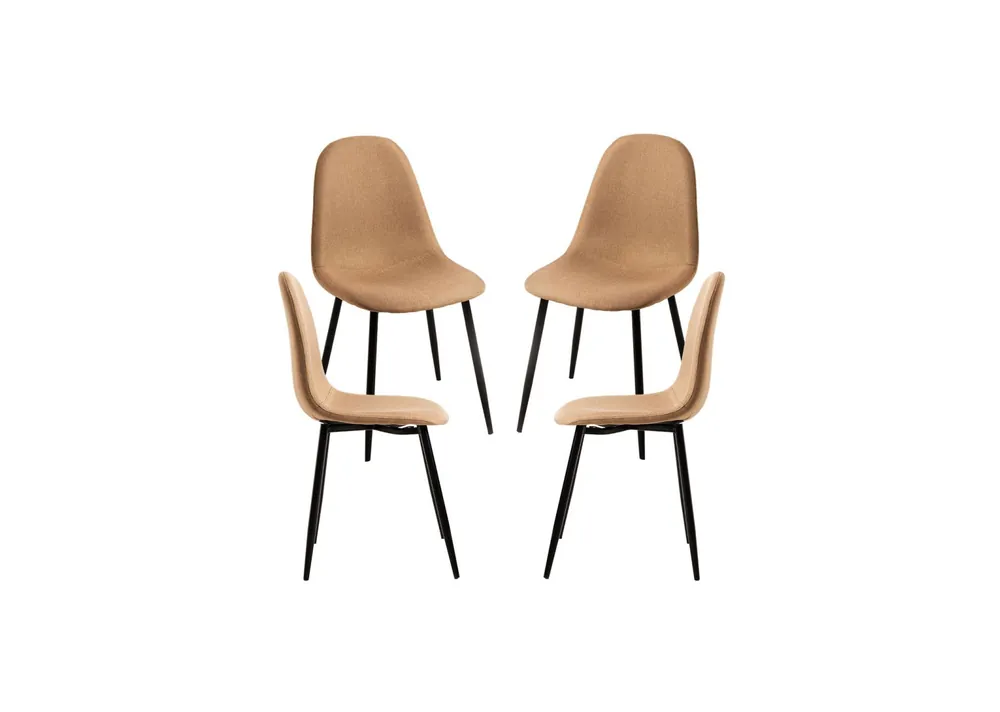 Pack 4 Sillas Black Teok Tela - Packs Sillas Comedor