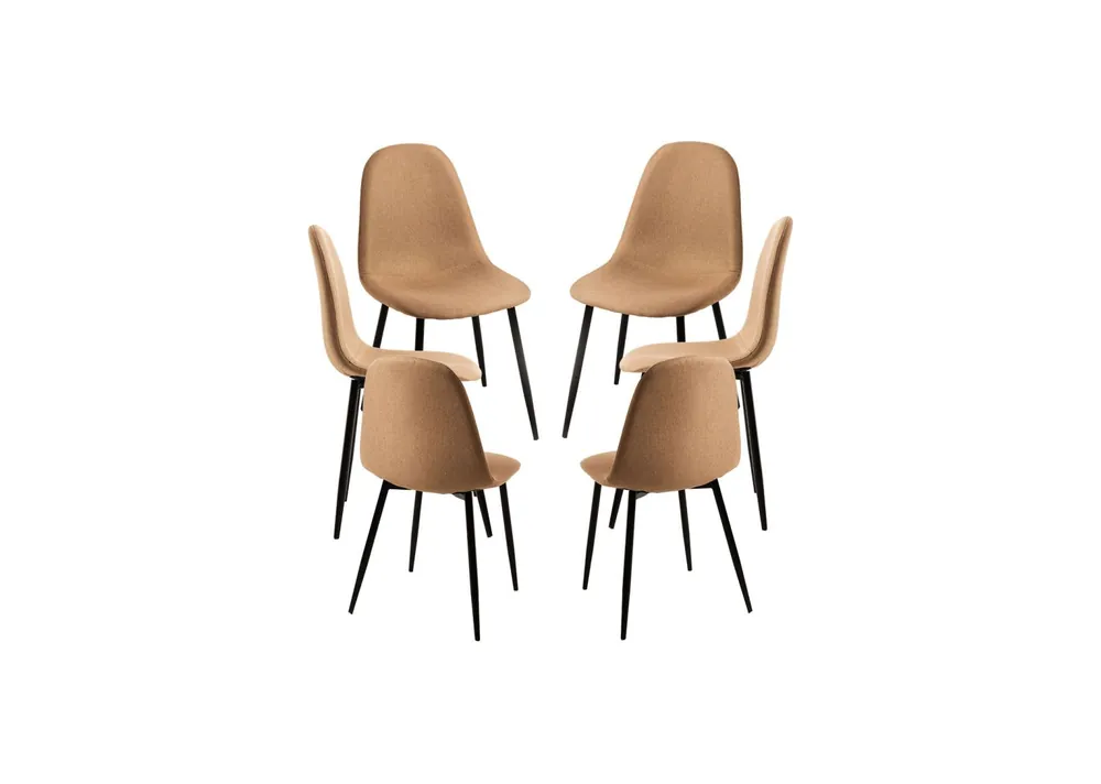 Pack 6 Sillas Black Teok Tela - Packs Sillas Comedor