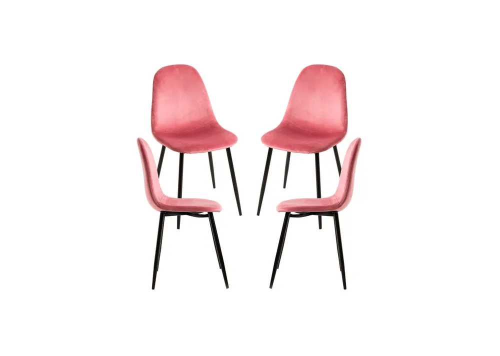 Pack 4 Sillas Teok Black Terciopelo - Packs Sillas Comedor