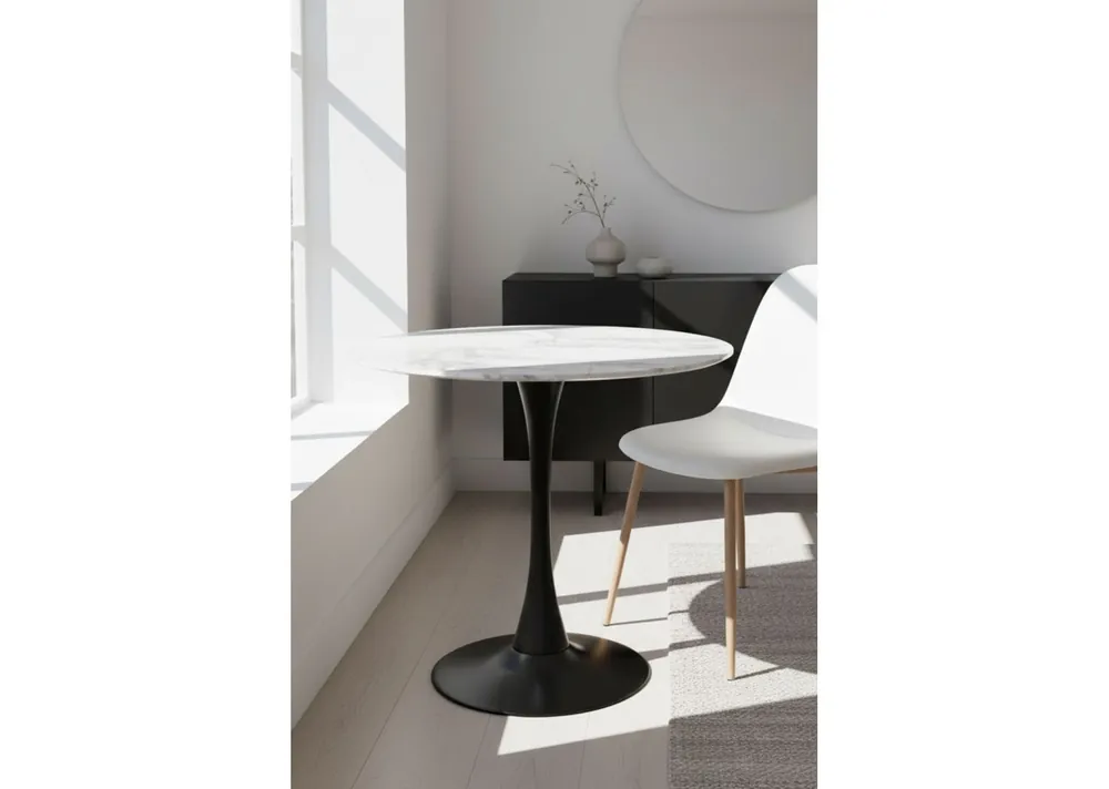 Mesa Kolio 80 cm Mármol - Estilo Nórdico