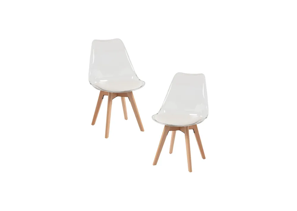 Pack 2 Sillas Synk Transparente Asiento - Packs Sillas Comedor