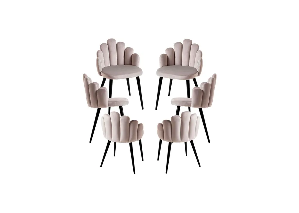 Pack 6 Sillas Hand Patas Negras Terciopelo - Packs Sillas Comedor