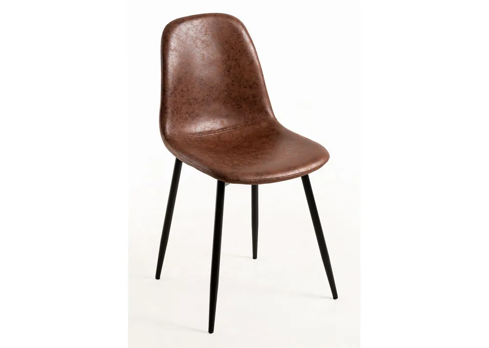 Pack 4 Sillas Black Teok Polipiel - Packs Sillas Comedor