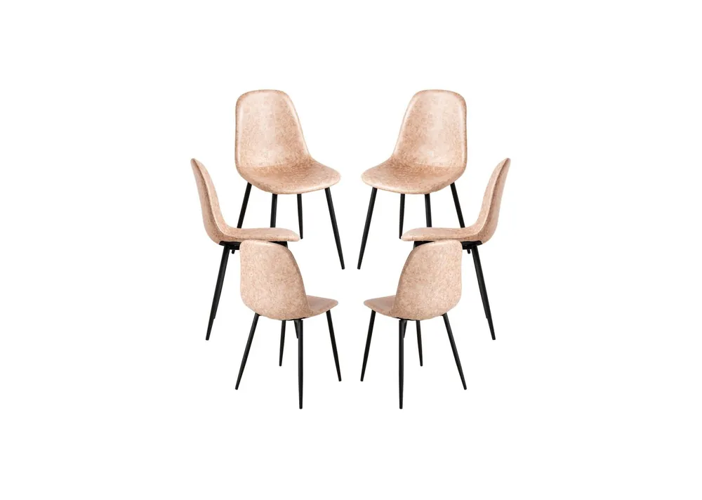 Pack 6 Sillas Black Teok Polipiel - Packs Sillas Comedor