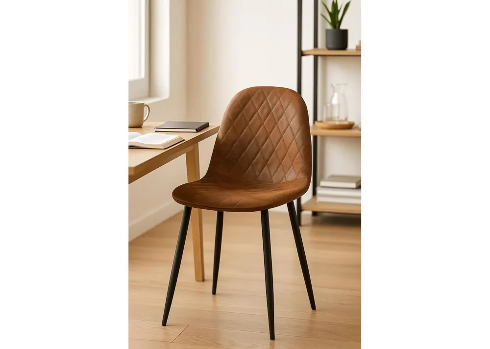 Silla Black Teok Polipiel - Sillas