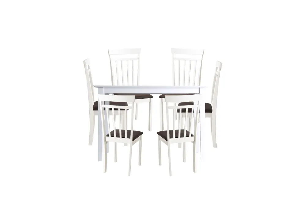 Conjunto Mesa Yuka 140 x 80 cm y Pack 6 Sillas Tui - Muebles