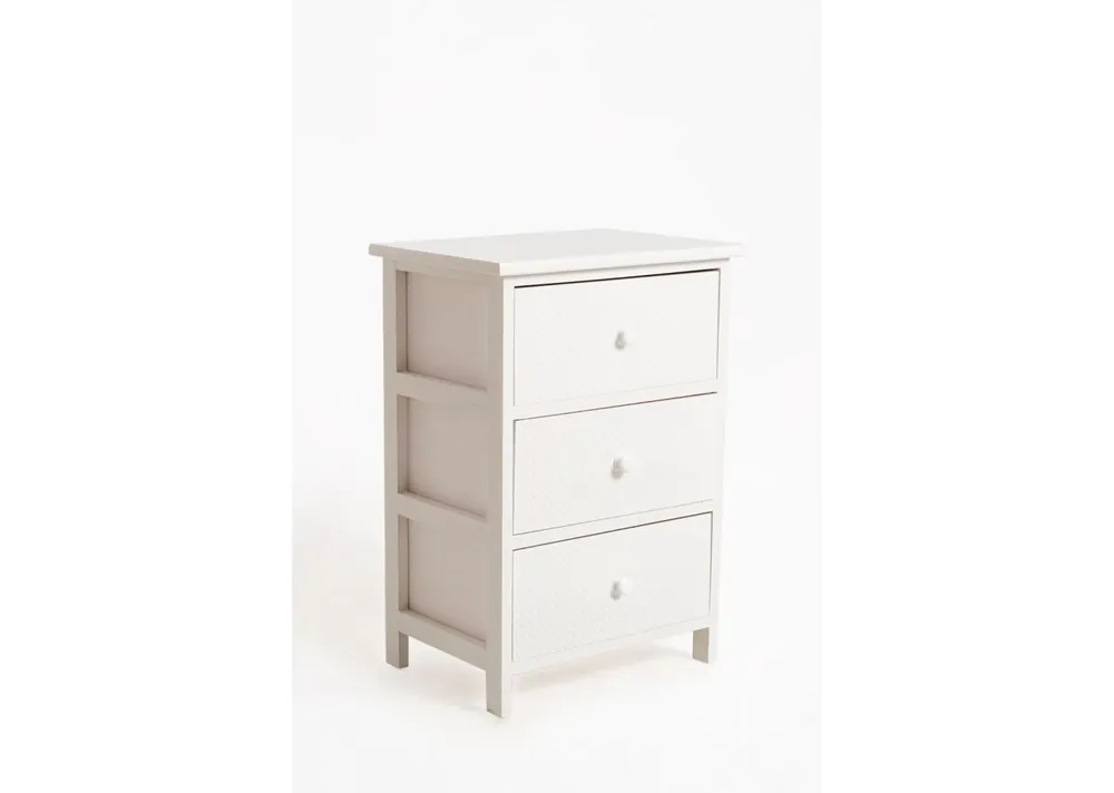 Mueble Auxiliar Lotuc Blanco Ancho 3 Cajones - Muebles