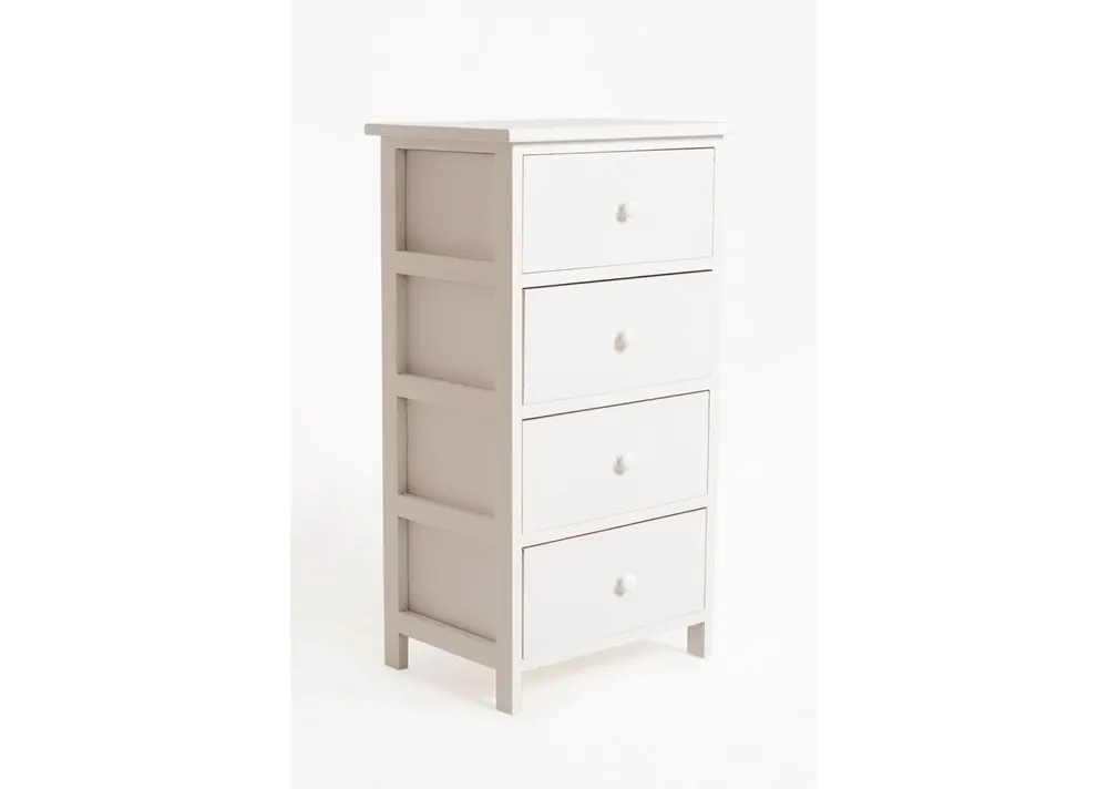 Mueble Auxiliar Lotuc Blanco Ancho 4 Cajones - Muebles