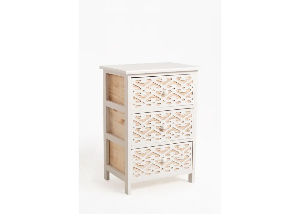 Mueble Auxiliar Cloak Blanco Ancho 3 Cajones - Muebles
