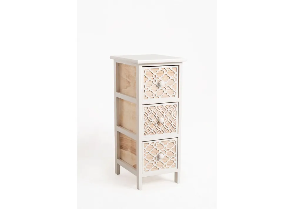 Mueble Auxiliar Egle Blanco Estrecho 3 Cajones - Muebles