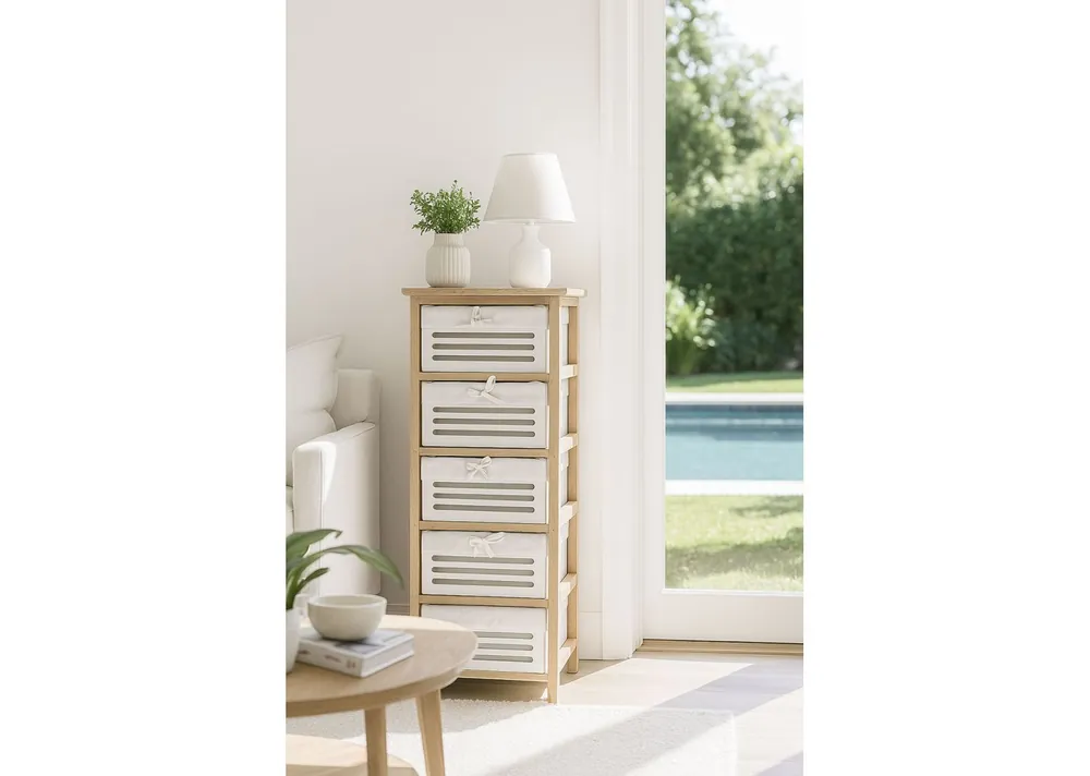 Cajonera Ancha Nuvio 5 Cajones - Muebles