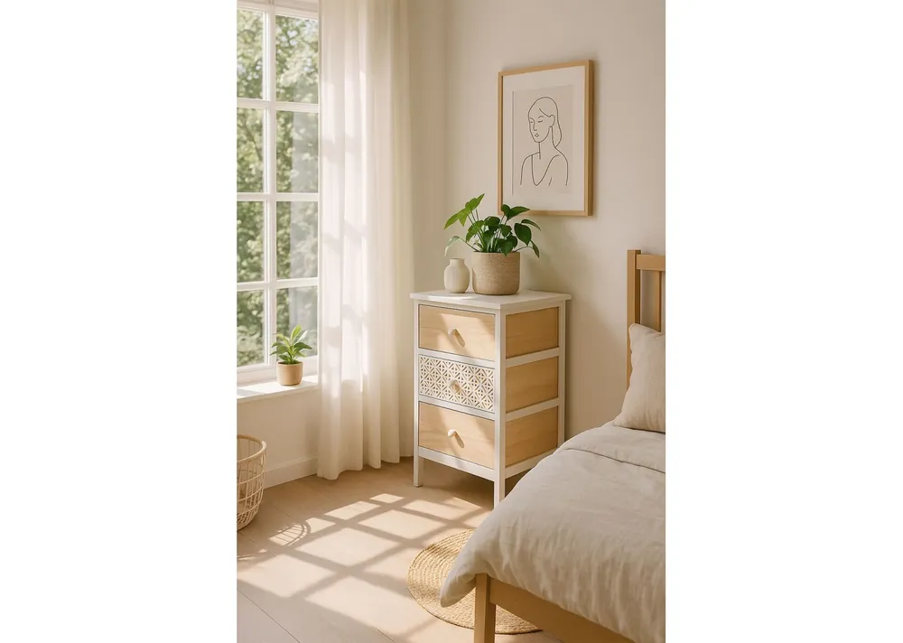 Cajonera Ancha Solany 3 Cajones - Muebles