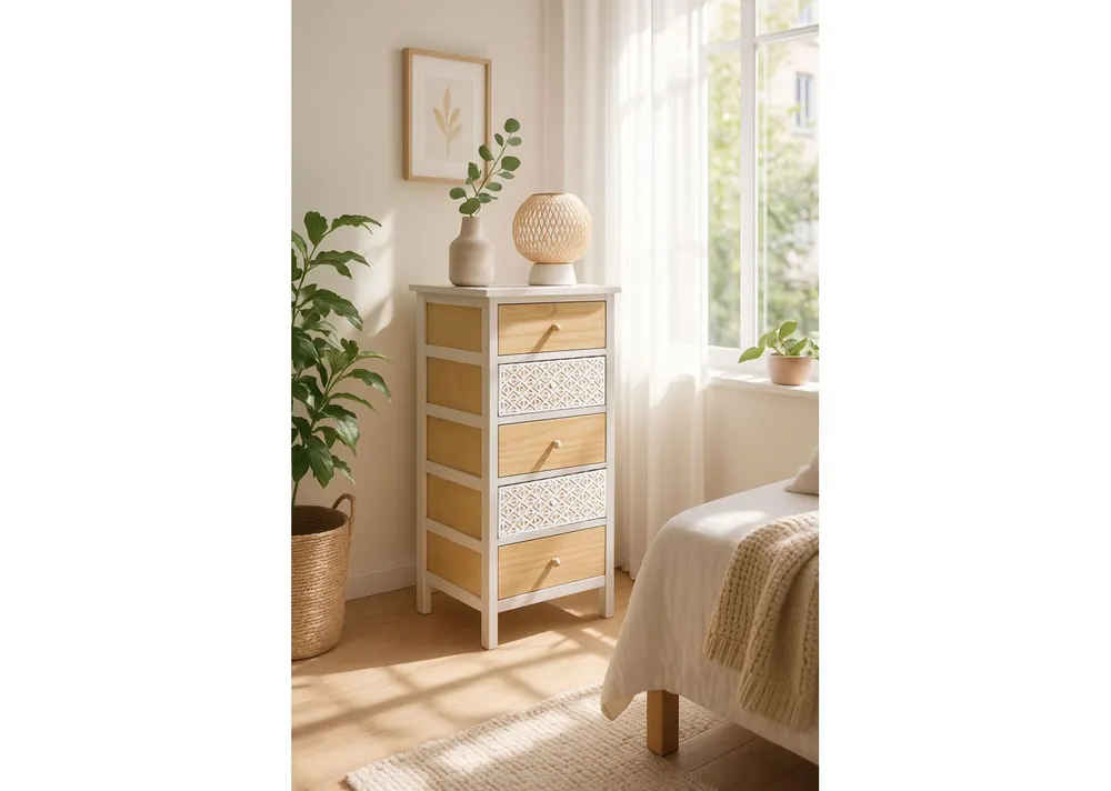 Cajonera Ancha Solany 5 Cajones - Muebles