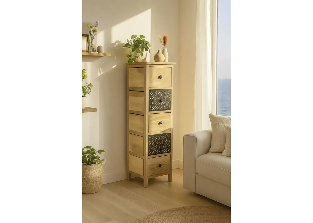 Cajonera Estrecha Tidalon 5 Cajones - Muebles