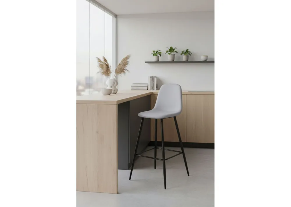 Taburete Black Teok Tela - Taburetes