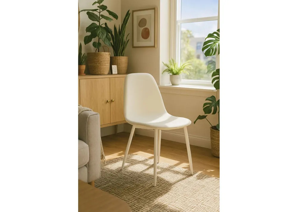 Silla White Teok Tela - Sillas