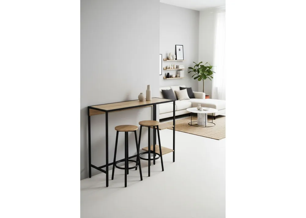 Set Bar Mesa Alta + 2 Taburetes Loku - Mesas