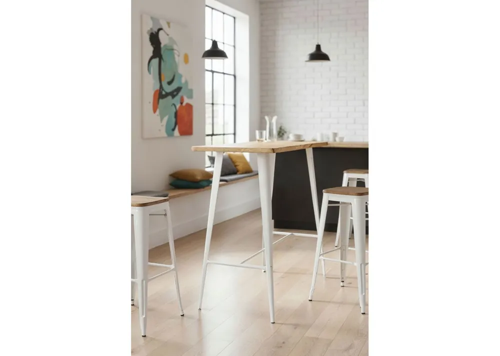 Mesa Torix Alta Rectangular Madera Natural 120 x 60 cm - Mesas