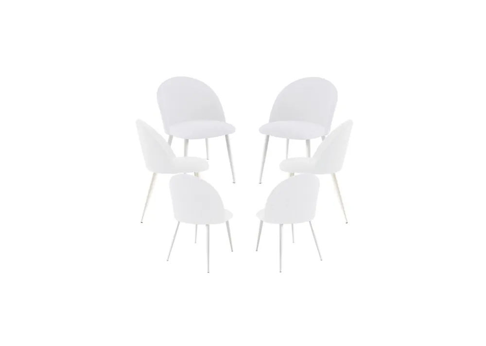 Pack 6 Sillas White Vint Tela - Packs Sillas Comedor