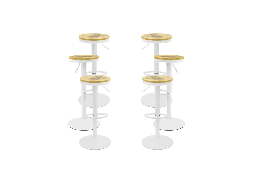 Pack 6 Taburetes Vikin Asiento Madera - Packs Taburetes Altos