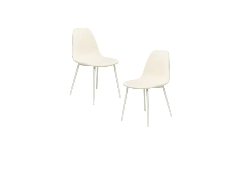 Pack 2 Sillas White Teok Tela - Packs Sillas Comedor
