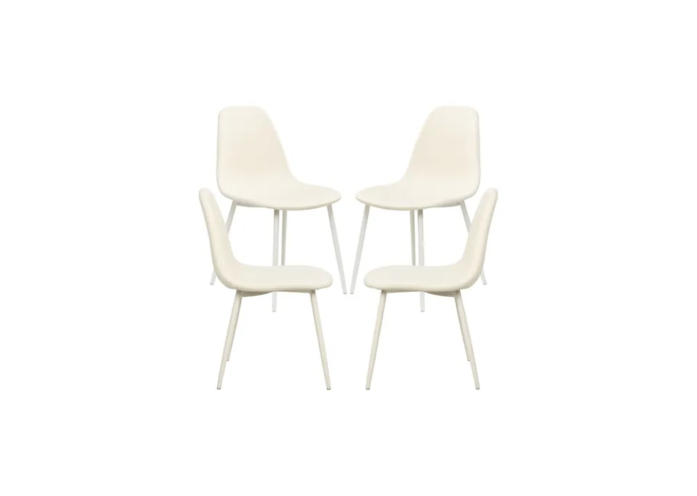 Pack 4 Sillas White Teok Tela - Packs Sillas Comedor