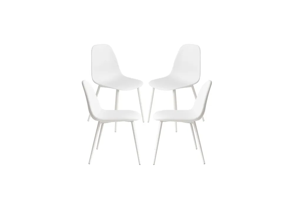 Pack 4 Sillas White Teok Polipiel - Packs Sillas Comedor