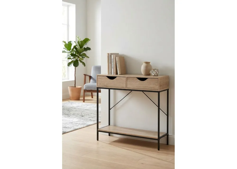Mueble Bari con 2 Cajones Madera-Metal