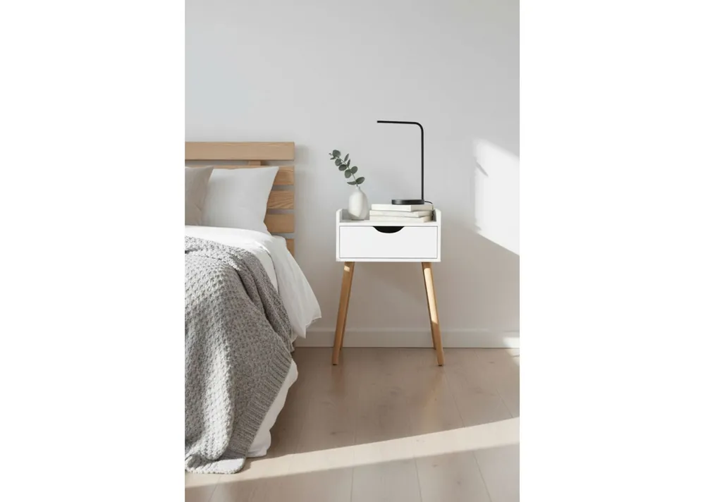 Mesita Auxiliar con cajón Madera Nils 40 x 30 cm - Mesas
