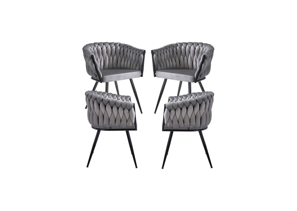 Pack 4 Sillas Widny Black Terciopelo - Packs Sillas Comedor