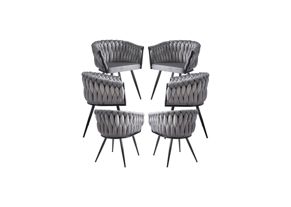 Pack 6 Sillas Widny Black Terciopelo - Packs Sillas Comedor