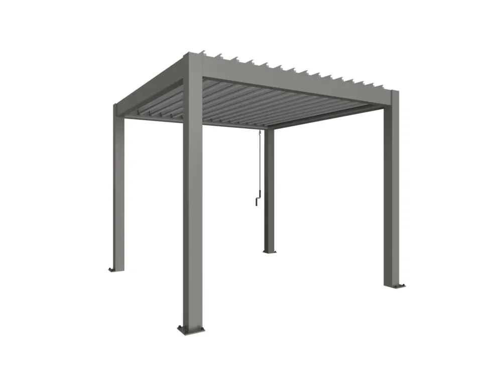 Pérgola Bioclimática 3×3 Gris Cuarzo Biohort