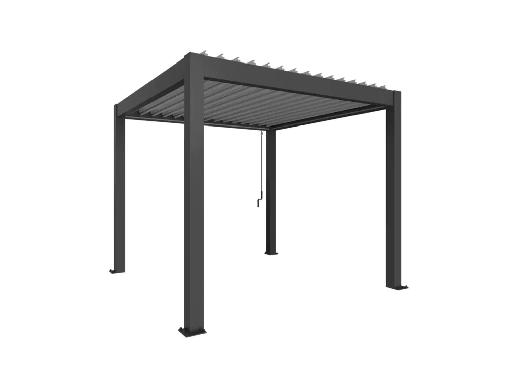 Pérgola Bioclimática 3×3 Gris Oscuro Biohort